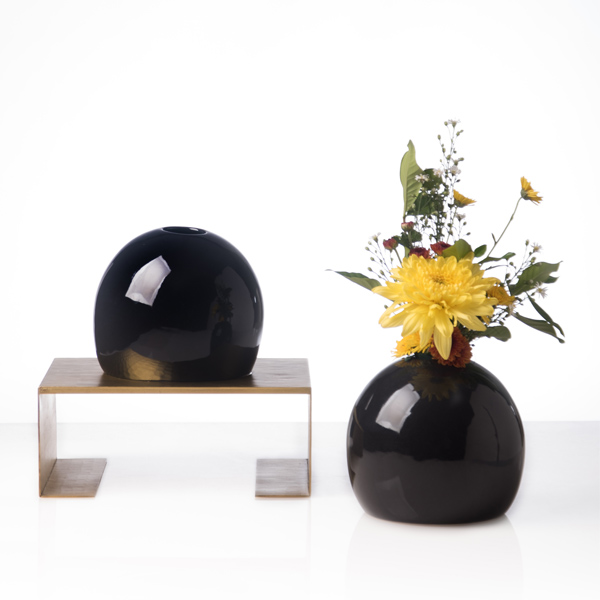 pearl vase medium black,living room decoration